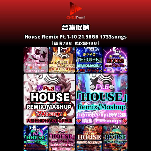 #House Remix Mashup Pt.1-10大合集 21.58GB 精选1733songs 【原价792】