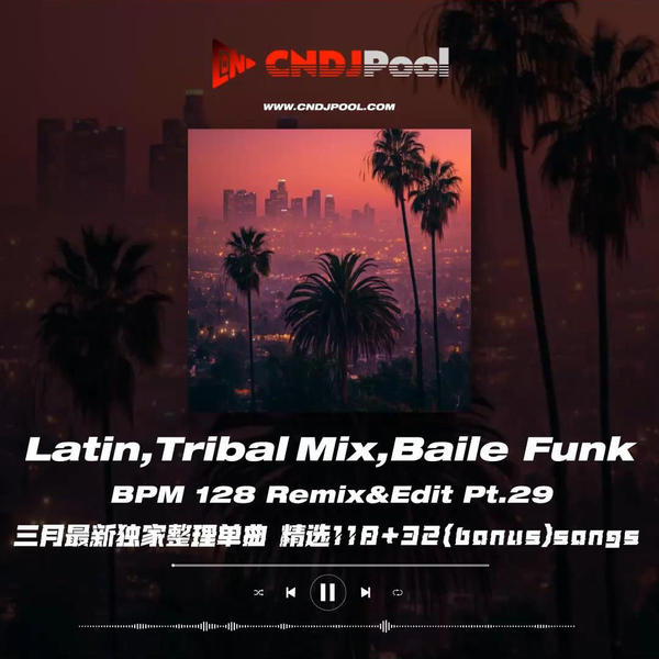 #Latin,Tribal Mix,Baile Funk BPM 128 Remix&Edit Pt.29 三月最新独家整理单曲 精选118+32(bonus)songs